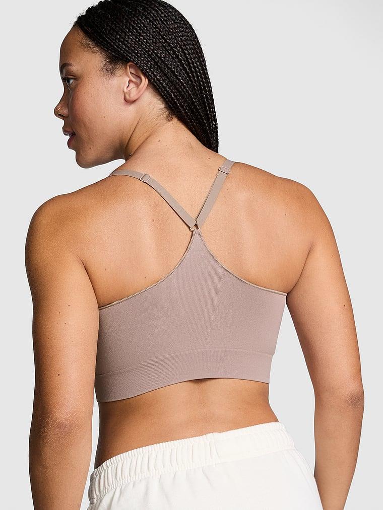 Pink Seamless Scoop Sporcu Sütyeni arka görünüm