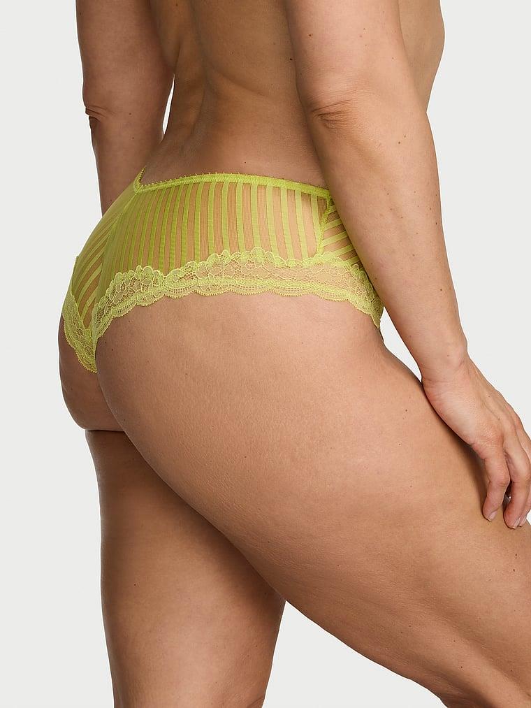 Tease Transparan Cizgili Derin Bacak Kesim Cheeky Kulot arka görünümü