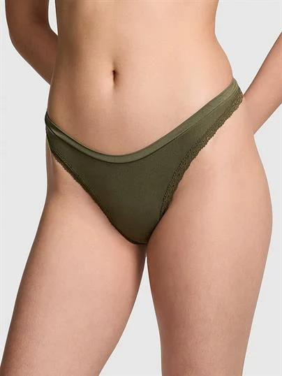 Pink Seamless Derin Bacak Kesim Tanga ön görünüm