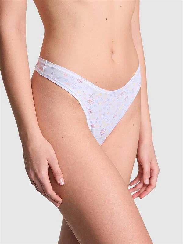 Pink Pamuklu Derin Bacak Kesim Tanga