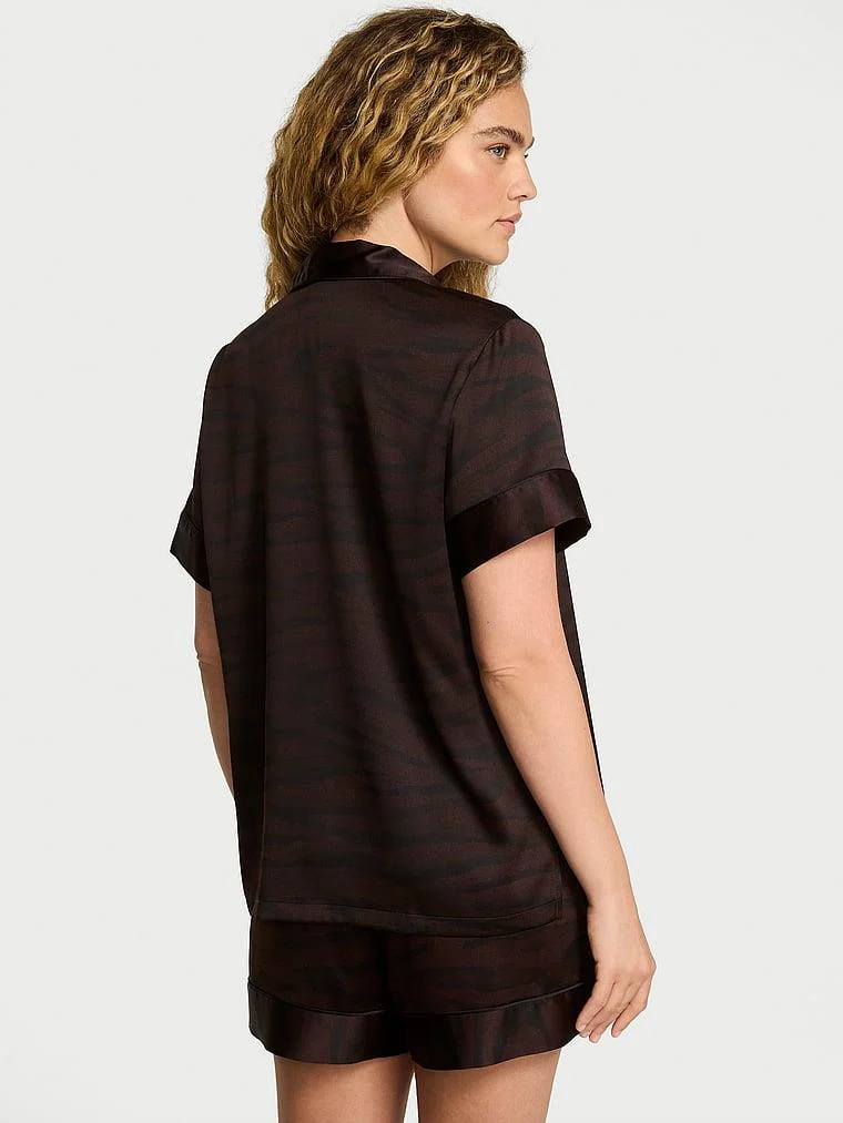 Saten Kısa Pijama Takimi arka görünüm