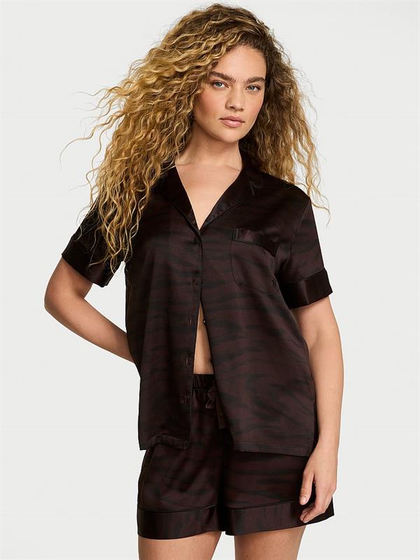 Saten Kısa Pijama Takimi ön görünüm