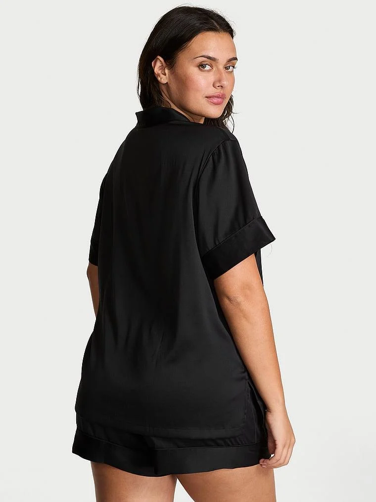 Saten Kısa Pijama Takimi arka görünüm