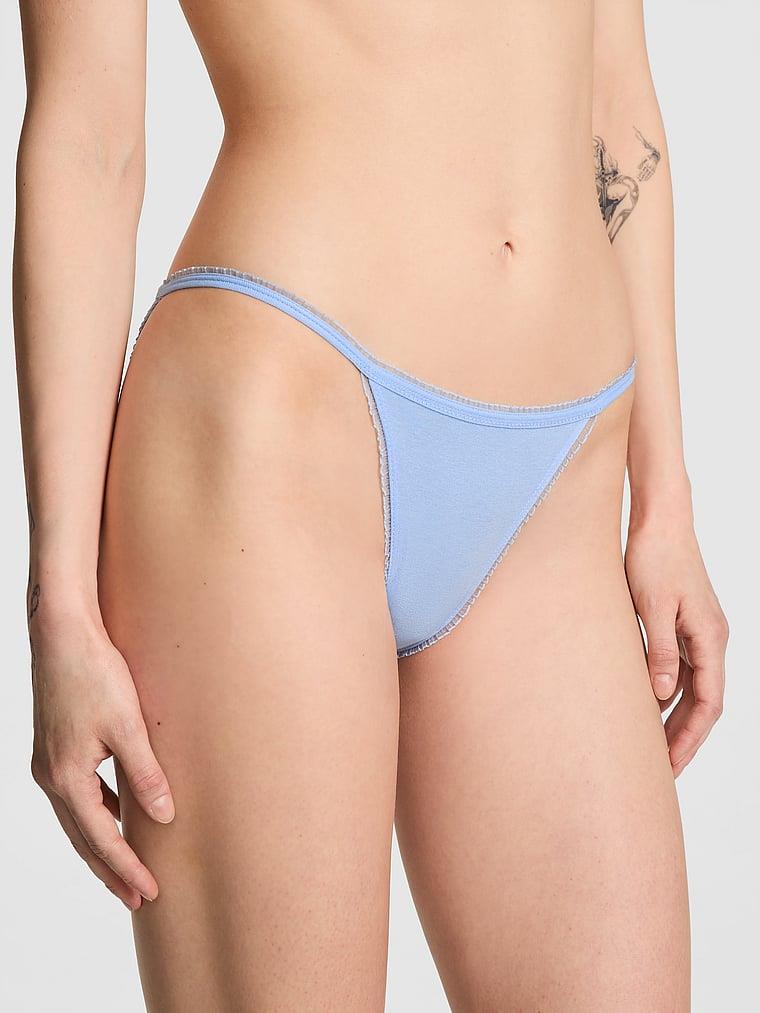 Pink Pamuklu Papatyali Askili Bikini Kulot arka görünümü