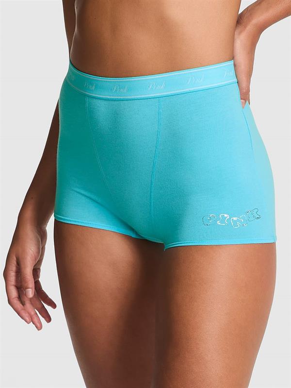 Pink Mikro Logolu Yüksek Bel Boyshort Kulot