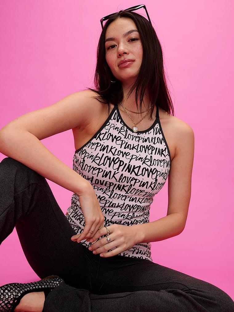 Pink All Day Pamuklu Halter Yaka Ust arka görünümü
