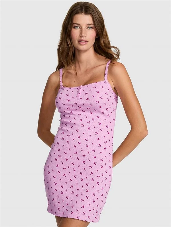 Pink Pointelle Gecelik ön görünüm