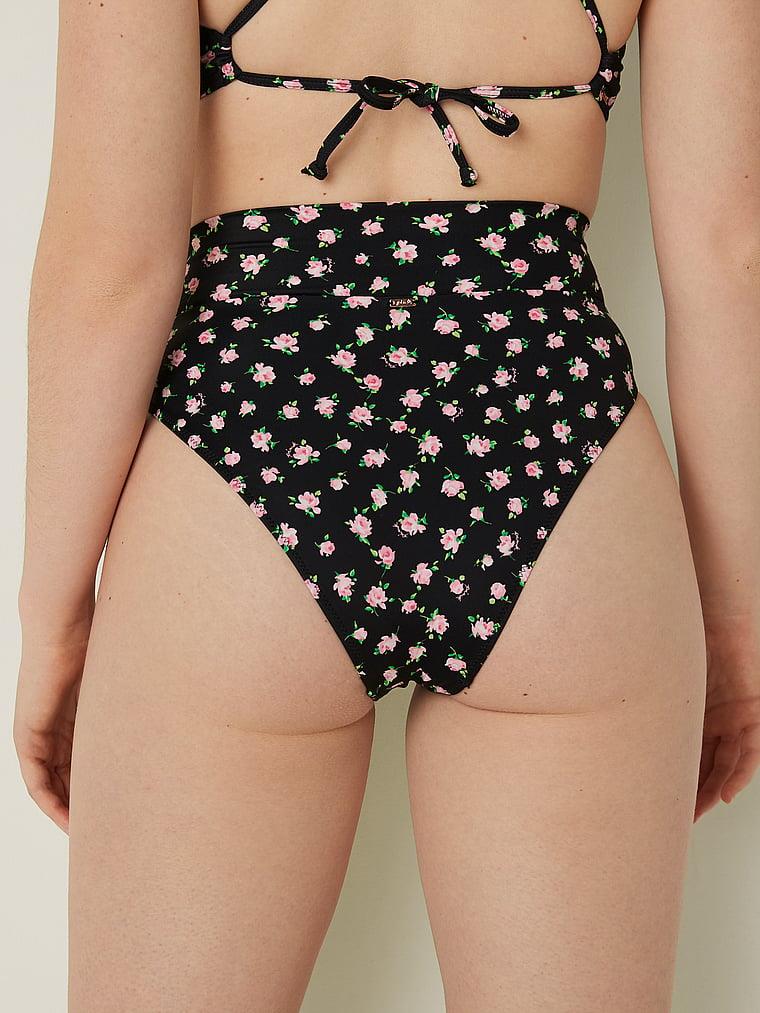 Pink V Capraz Gecisli Yüksek Bel Cheeky Bikini Alti arka görünüm