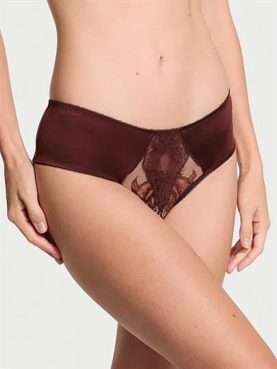 Gul Dantelli Crotchless Cheeky Kulot ön görünüm