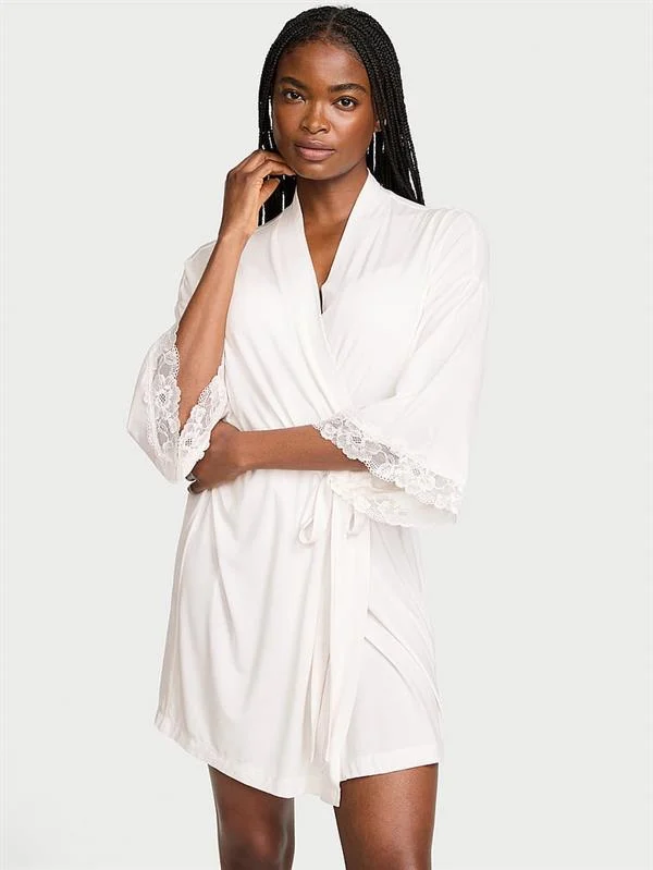 Sosoft Modal Dantelli Bridal Mini Sabahlık