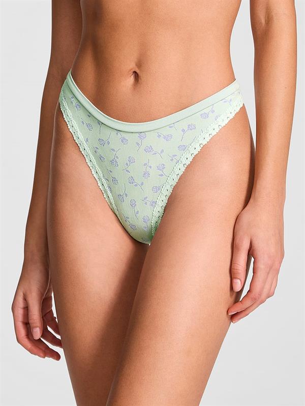 Pink Seamless Derin Bacak Kesim Tanga