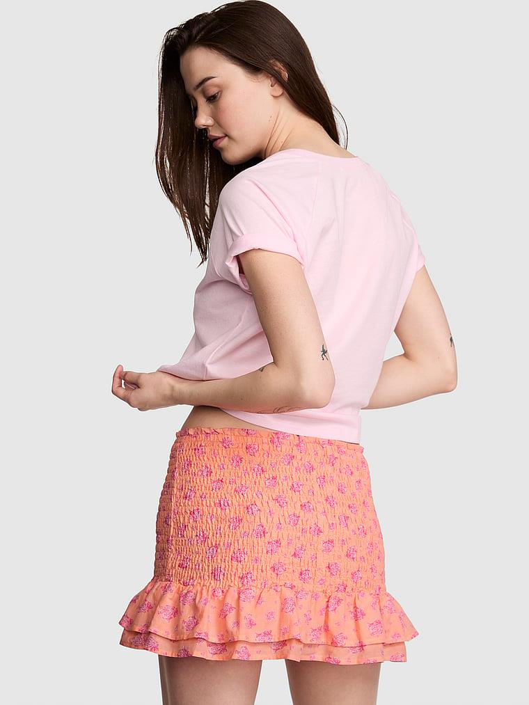 Pink Buzgulu Mini Etek arka görünüm