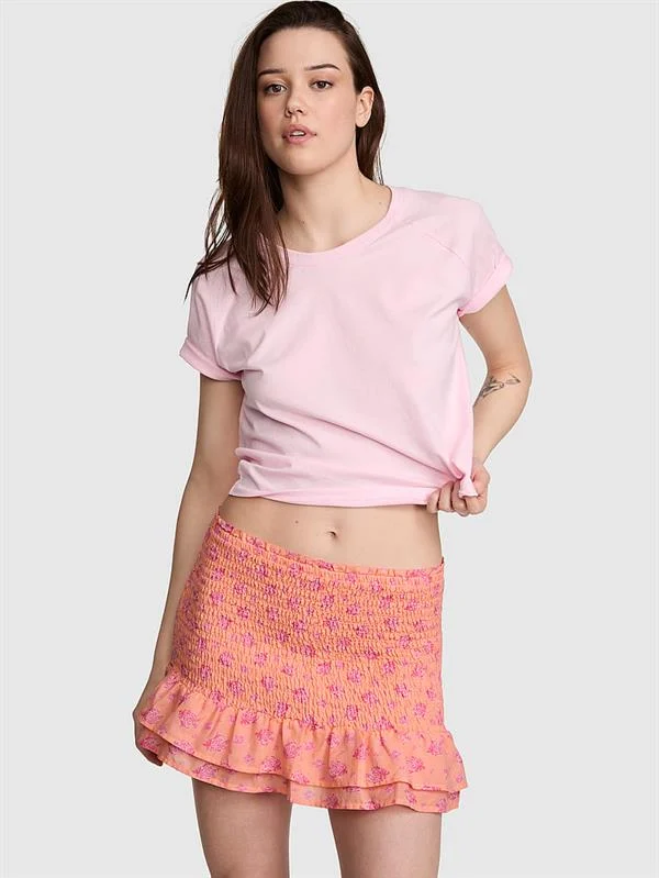 Pink Buzgulu Mini Etek