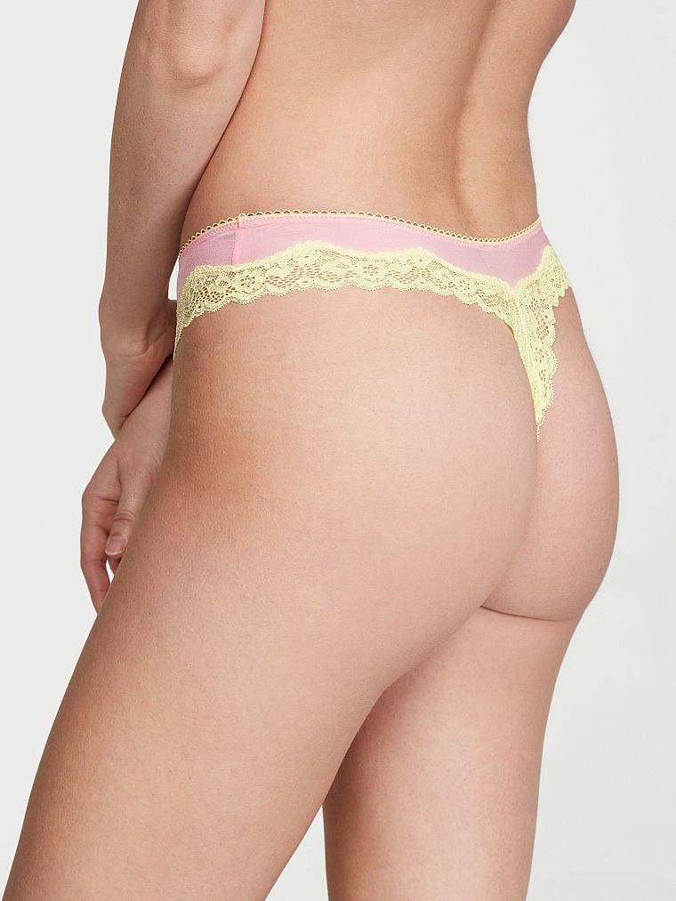 Fun Flirty Dantelli Derin Bacak Kesimli Scoop Tanga arka görünümü