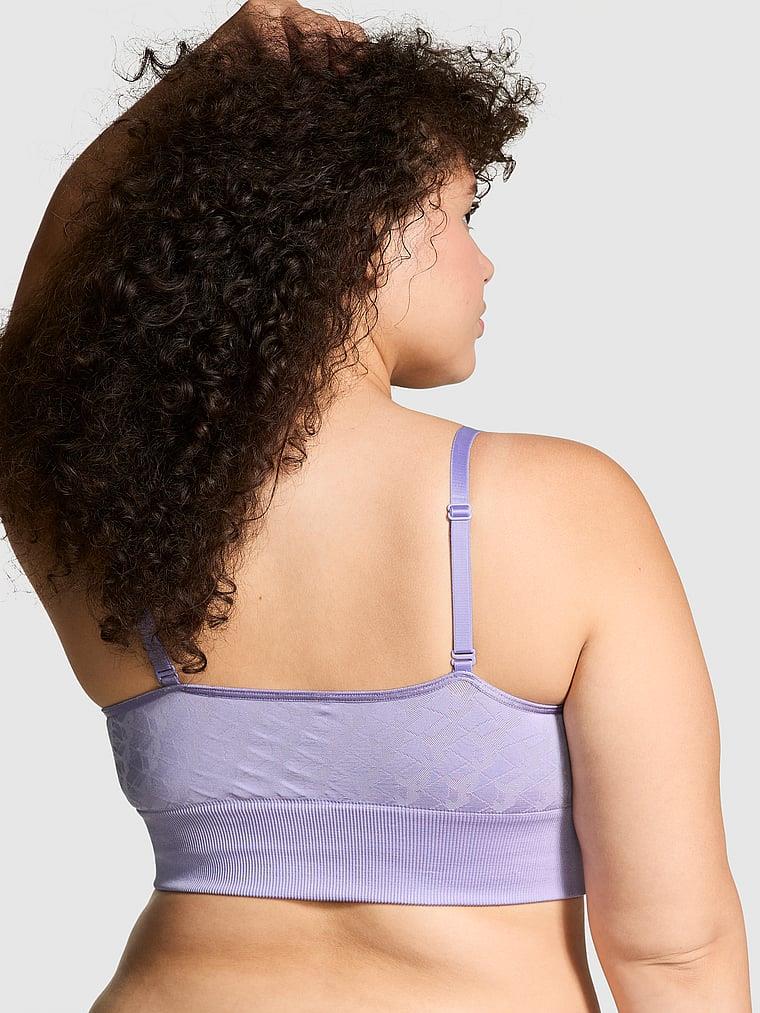 Pink Seamless Longline Sporcu Sütyeni arka görünümü