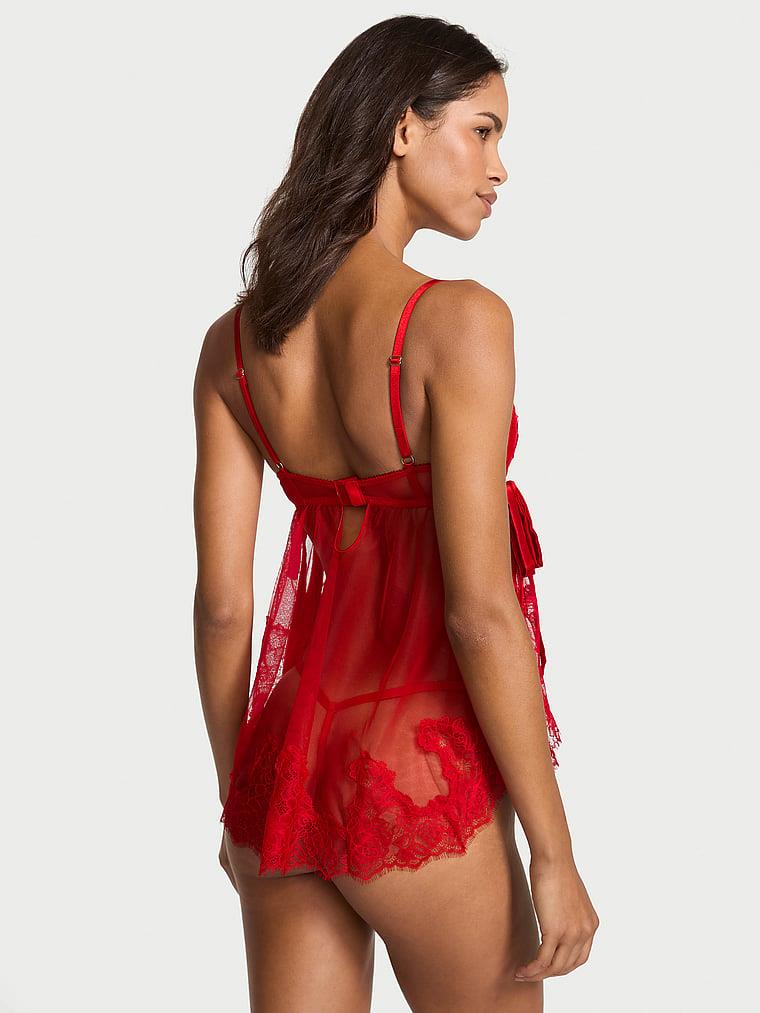 Wicked Desteksiz Sifon Dantelli Babydoll Takimi arka görünümü
