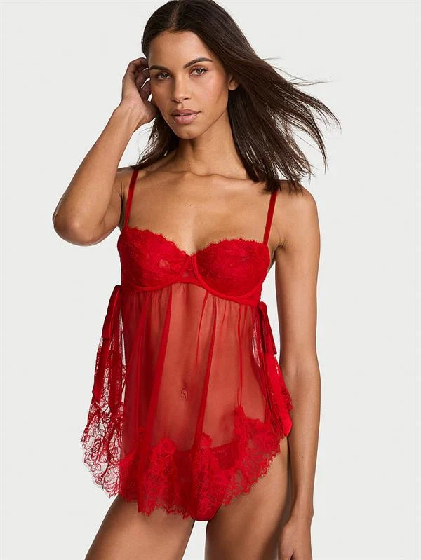 Wicked Desteksiz Sifon Dantelli Babydoll Takimi