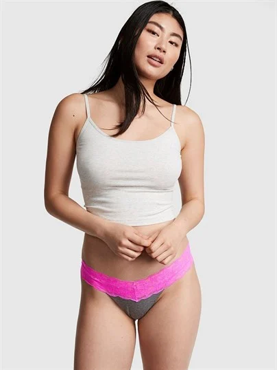 Pink Everyday Beli Dantelli Tanga ön görünüm