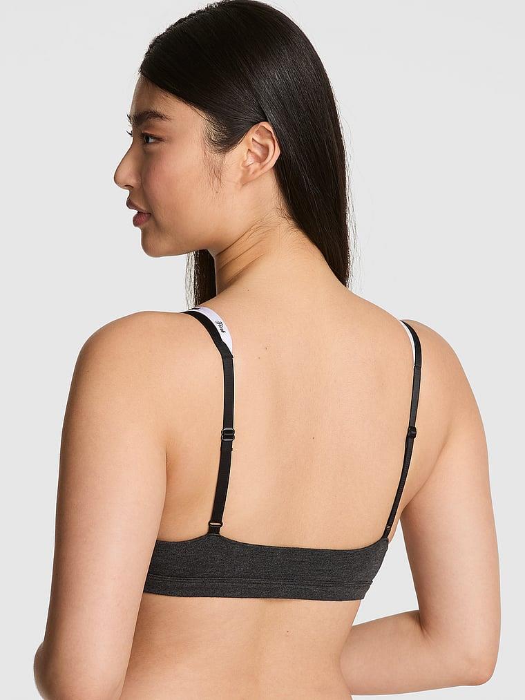 Pink Pamuklu Logo Detayli Askili Ucgen Bralet arka görünüm