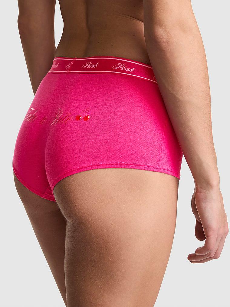 Pink Logolu Pamuklu Boyshort Kulot arka görünümü