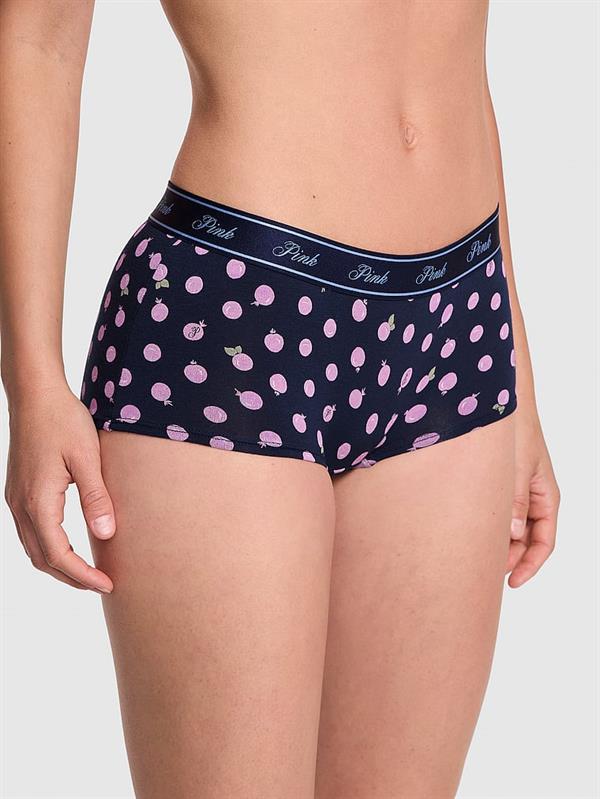 Pink Logolu Pamuklu Boyshort Kulot
