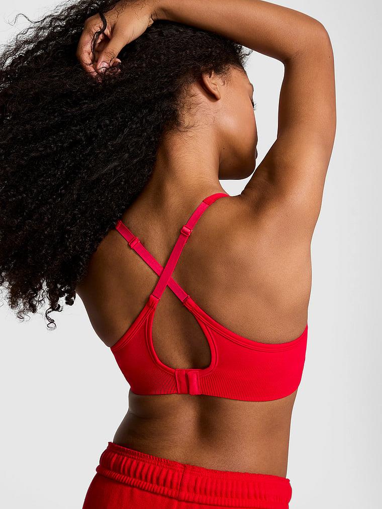 Pink Seamless Air Hafif Destekli Sporcu Sütyeni arka görünüm