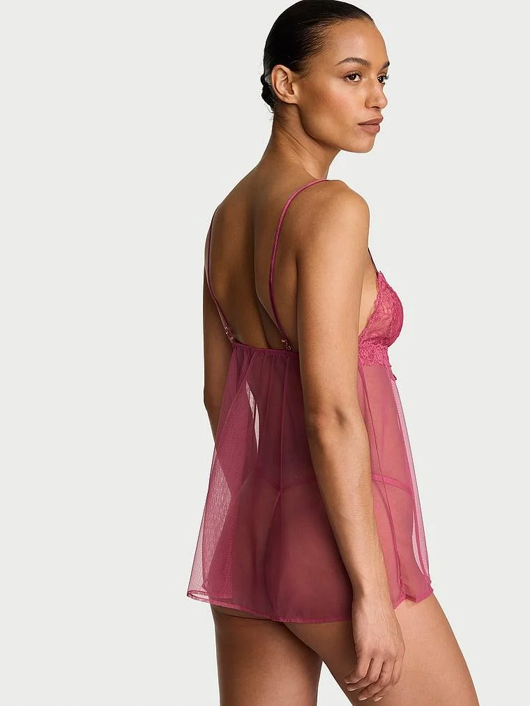 Dantelli Ucgen Babydoll Takimi arka görünüm