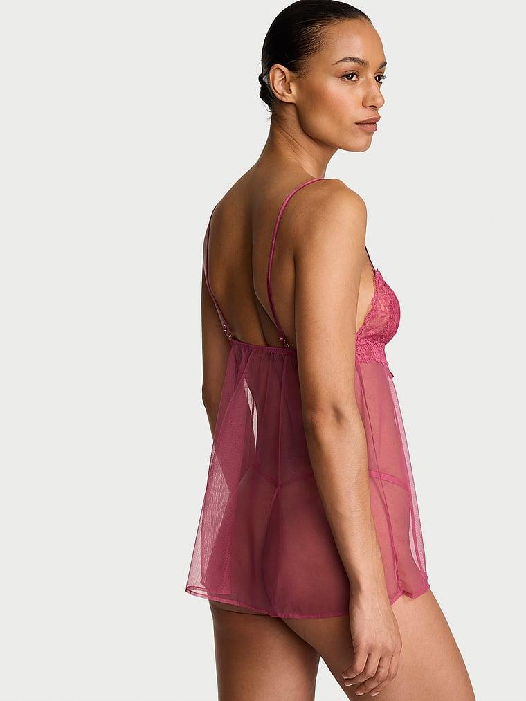Dantelli Ucgen Babydoll Takimi arka görünümü