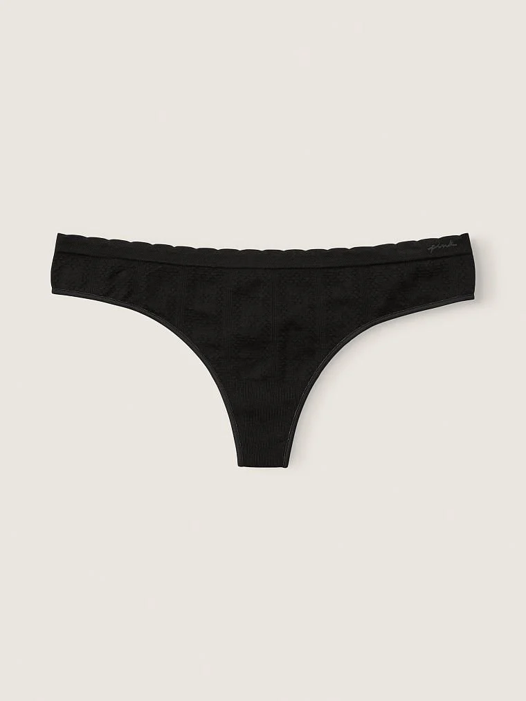 Pink Yumuşak Seamless Pointelle Tanga Kulot arka görünüm