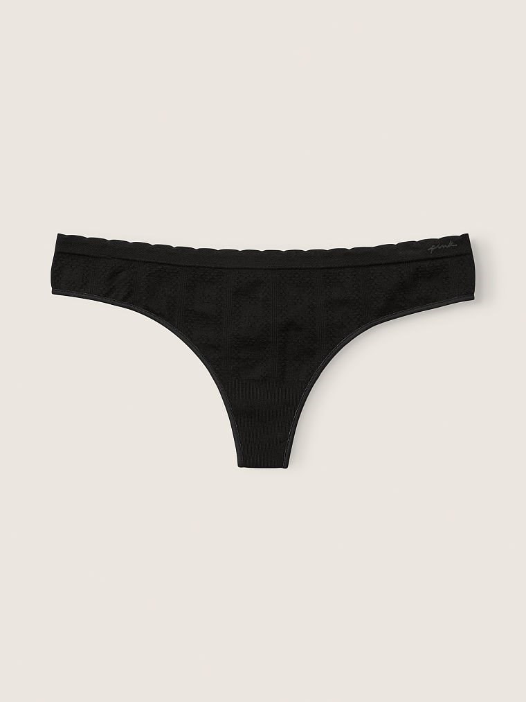 Pink Yumuşak Seamless Pointelle Tanga Kulot arka görünümü