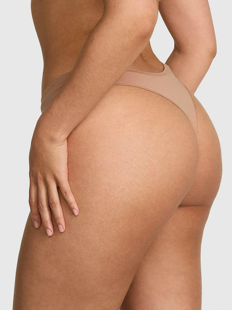 Pink Seamless Derin Bacak Kesim Tanga arka görünüm