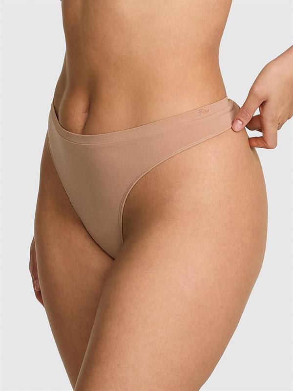 Pink Seamless Derin Bacak Kesim Tanga