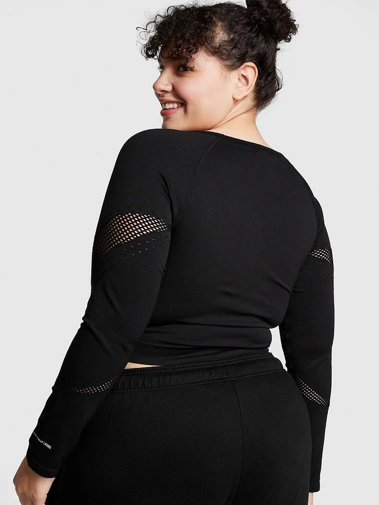 Pink Chloe X Halle Seamless Uzun Kollu Crop arka görünüm