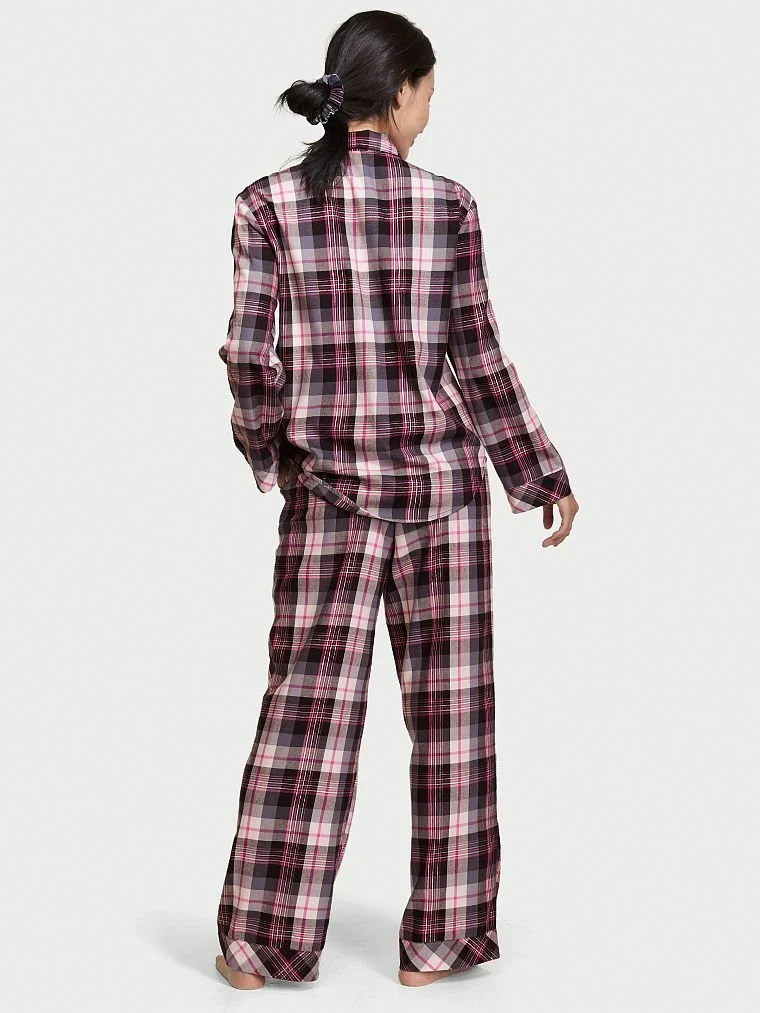 Flanel Uzun Pijama Seti arka görünüm
