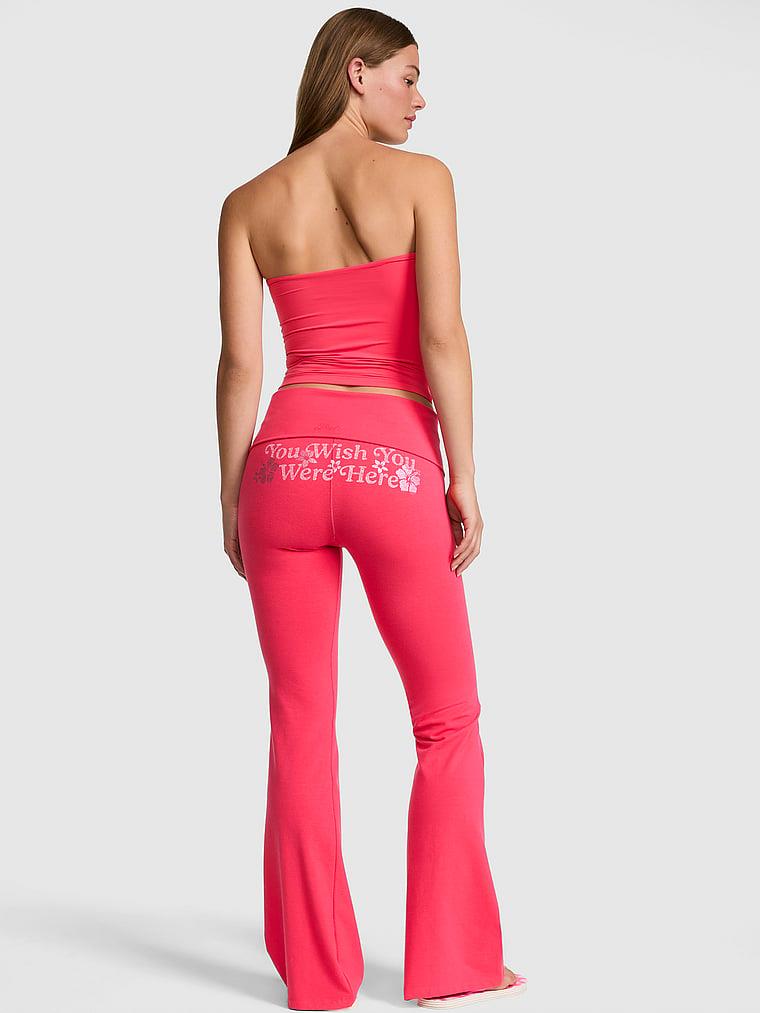 Pink All Day Beli Katlanabilen Ispanyol Paca Tayt arka görünümü
