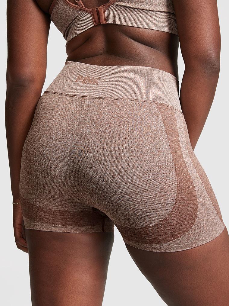 Pink Seamless Yüksek Bel Sort arka görünümü