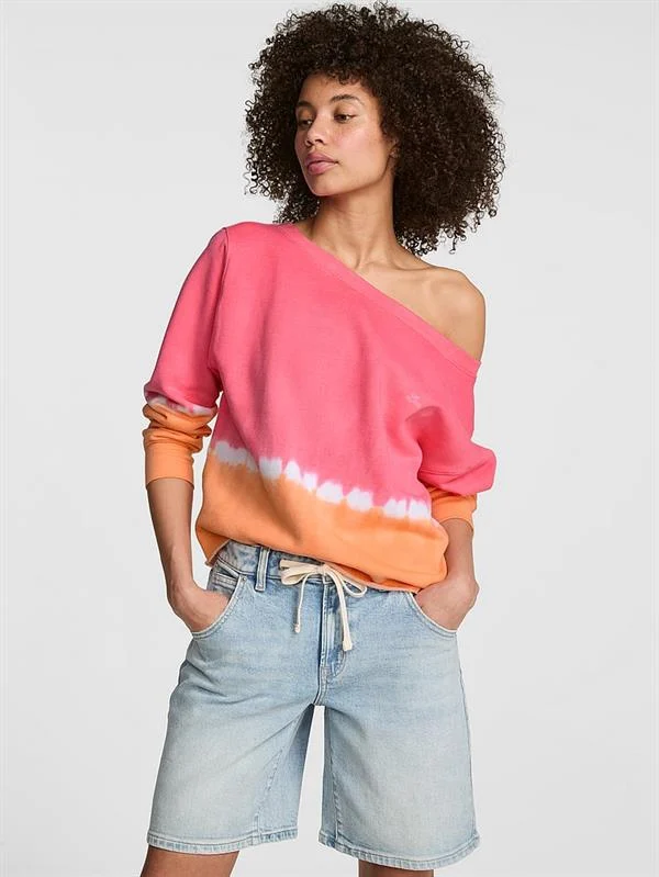Pink Kampus Omzu Acik Sweatshirt