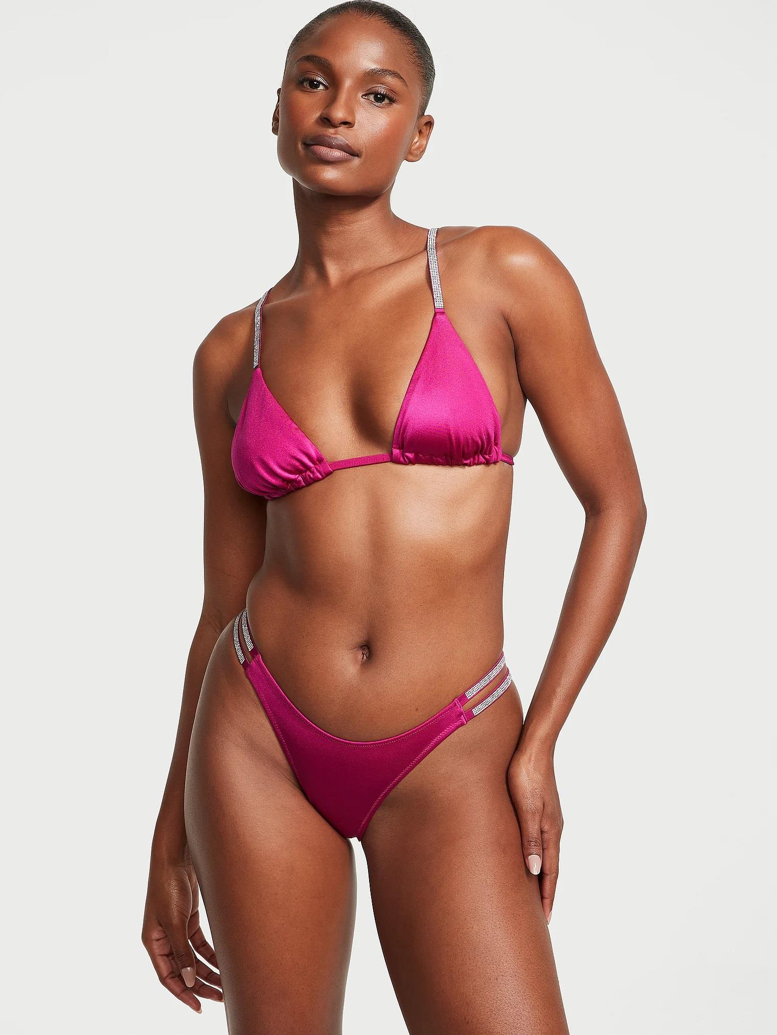Işıltılı Cift Askili Brazilian Bikini Alti arka görünümü