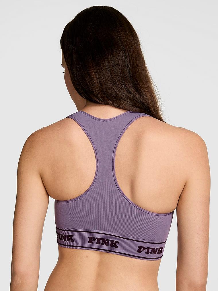 Pink Seamless Cift Yonlu Sporcu Sütyeni arka görünüm