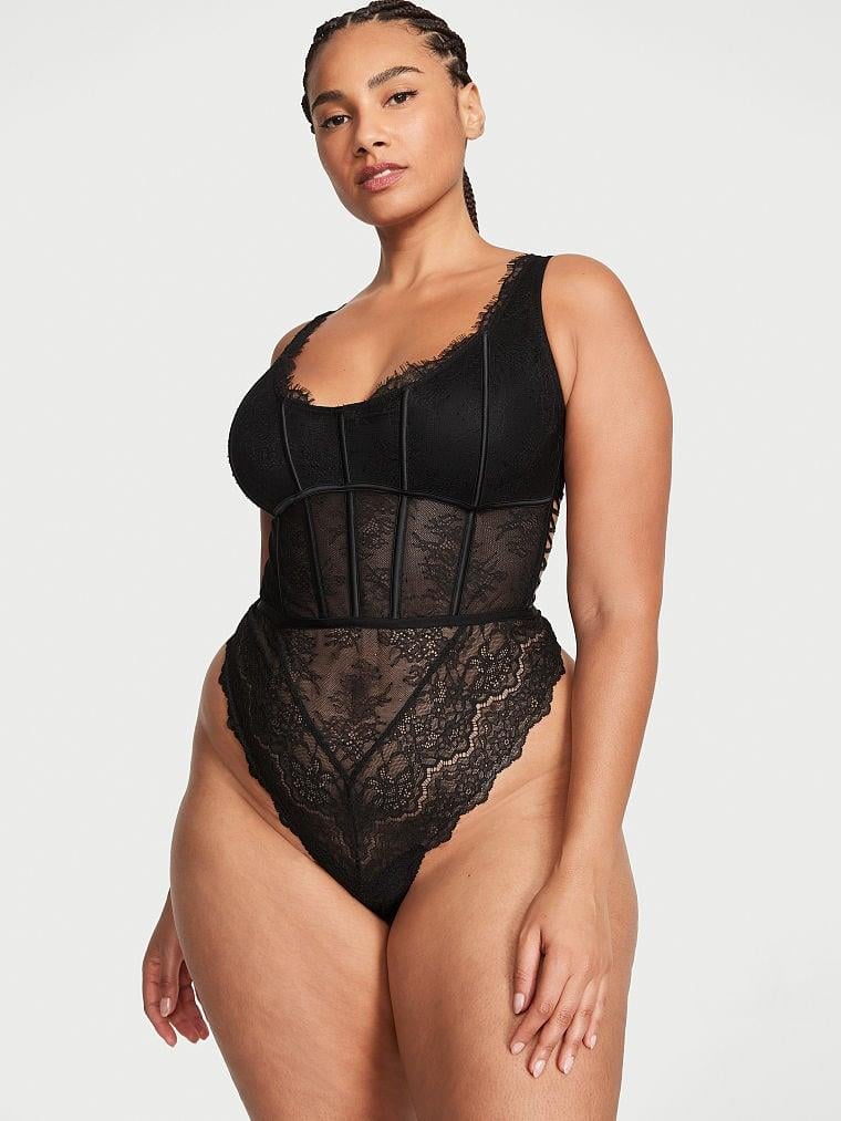 Vintage Dantelli Korse Teddy arka görünüm