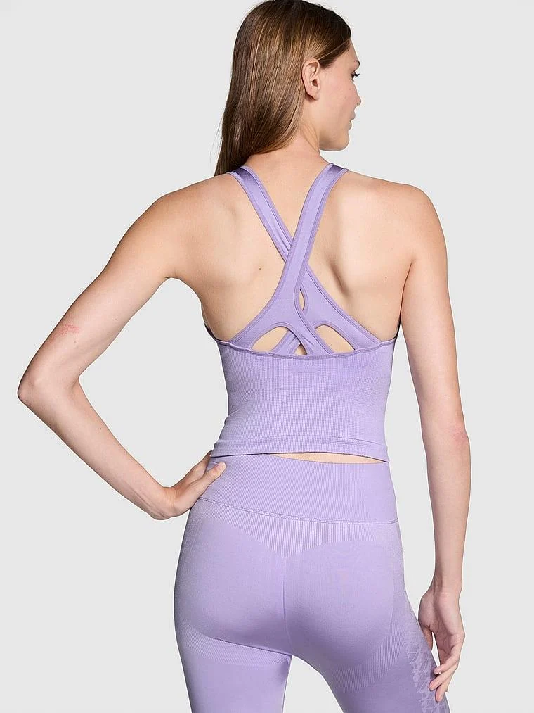Pink Seamless Sutyenli Halter Tisort arka görünüm