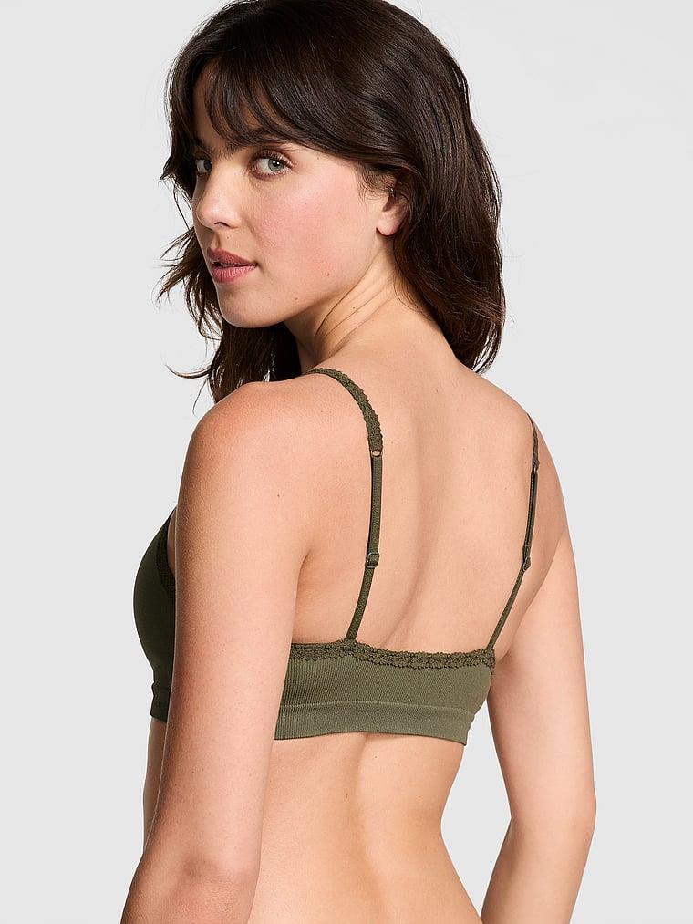 Pink Seamless Ribanali Balensiz Push Up Sütyen arka görünümü
