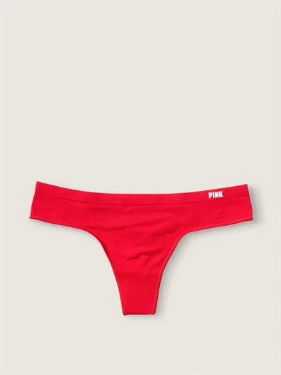 Pink Seamless Tanga Kulot ön görünüm