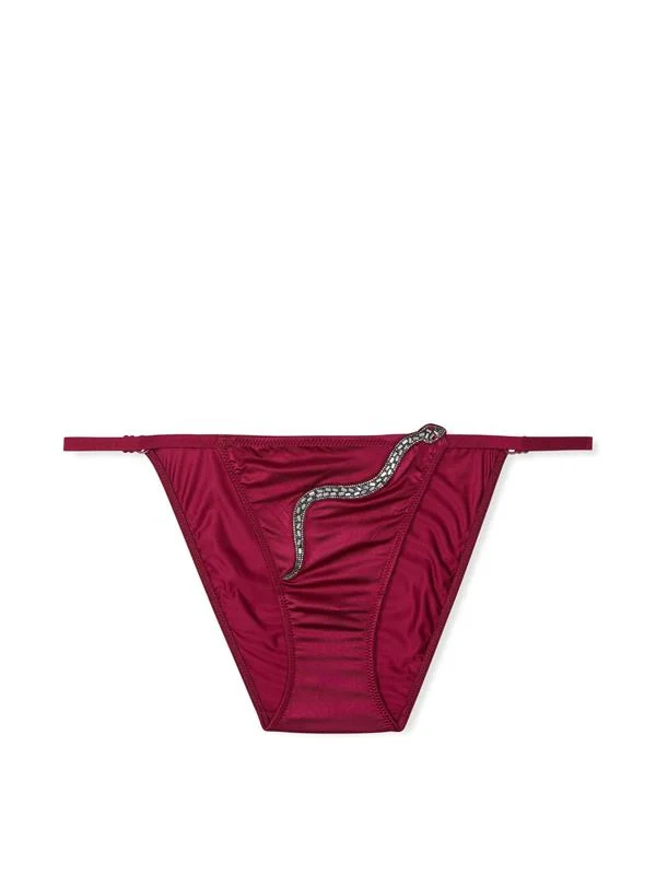 Işıltılı Yilan Islemeli Ayarlanabilir String Bikini Kulot