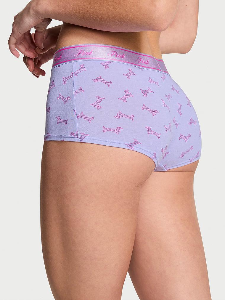 Pink Logolu Pamuklu Boyshort Kulot arka görünüm