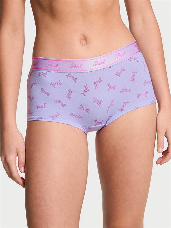 Pink Logolu Pamuklu Boyshort Kulot