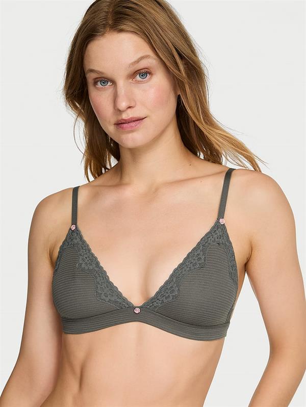 Pamuklu Cizgili Desteksiz Ucgen Bralet