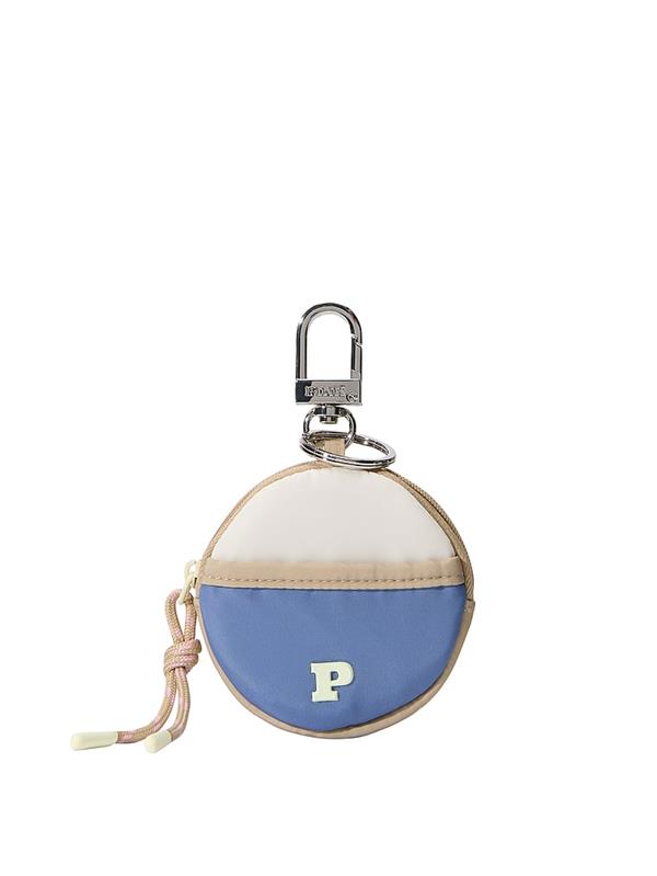 Pink Nylon Zip Pouch Keychain Charm