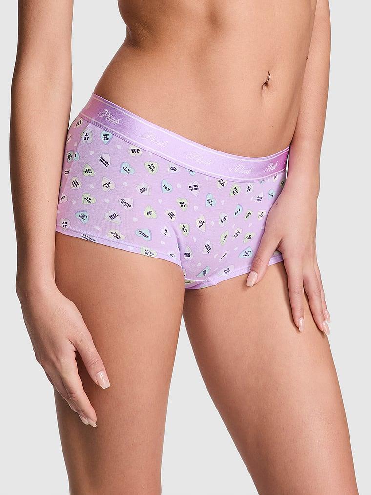 Pink Logolu Pamuklu Boyshort Kulot arka görünüm