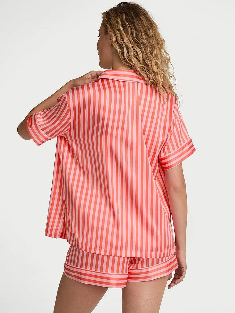 Saten Kısa Pijama Takimi arka görünüm
